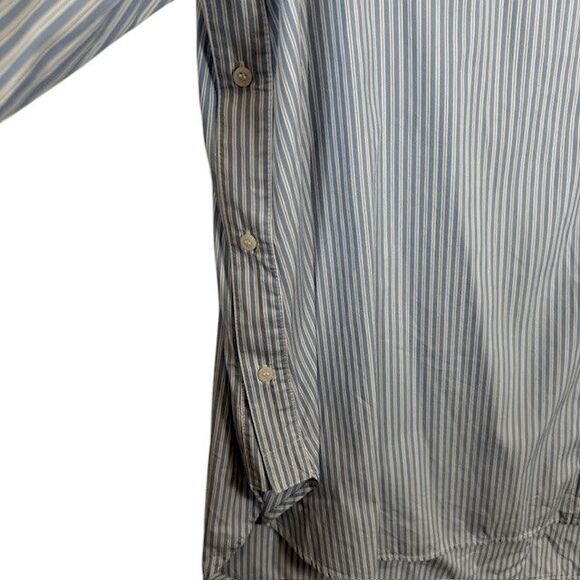 COS Oversized Striped Shirt Button Front and Sides Collar Blue Women's Size 12 - Picture 3 of 12